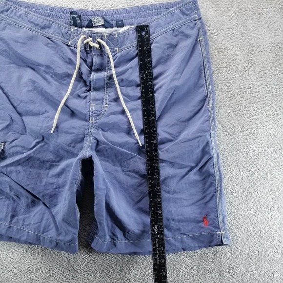 VTG Polo Ralph Lauren Swim Shorts Mens L Blue 9" Swim Trunks Drawstring Lined - Picture 10 of 13